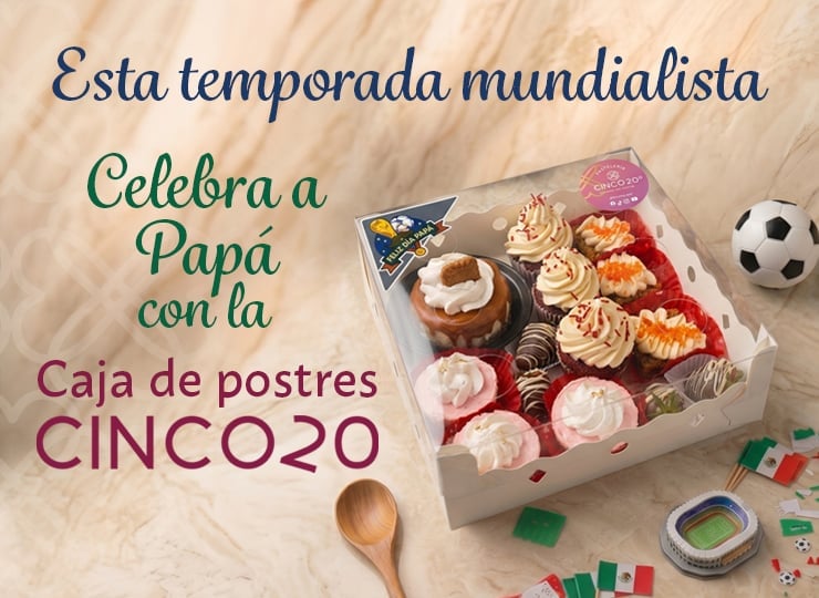Box of assorted cupcakes with soccer ball and football-themed decorations for Fathers Day celebration during World Cup season